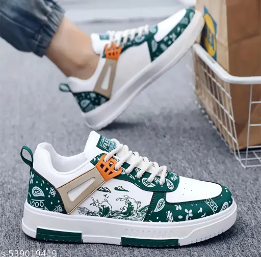 WHITE-GREEN CASUAL SNEAKER